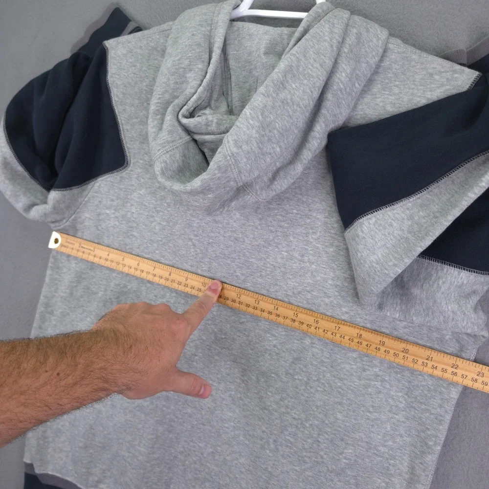 Jordan Hoodie Mens Large Gray Black Varsity Snap Fleece Jumpman Sweatshirt